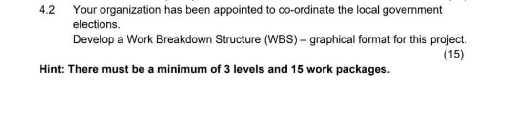 4.2 Your organization has been appointed to