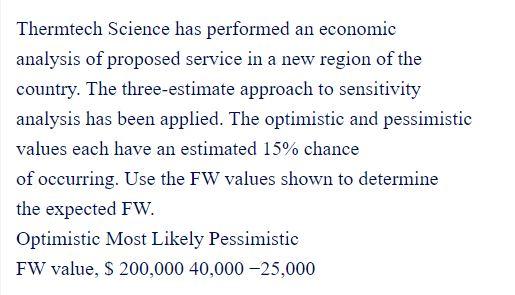 Thermtech Science has performed an economic