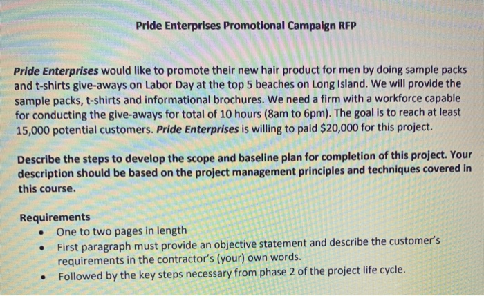 Help Pride Enterprises Promotional Campaign REP