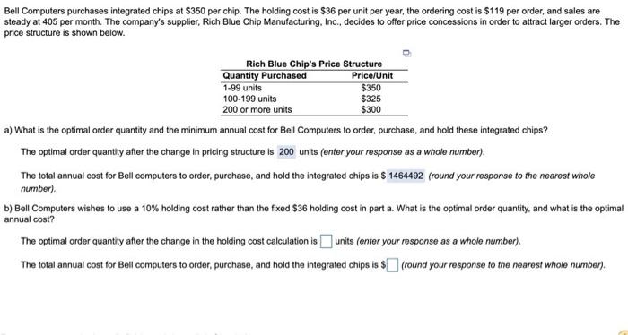 Need help with b) Bell Computers purchases