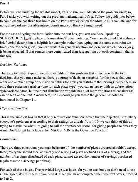 Part 3 Modify the new worksheet to include