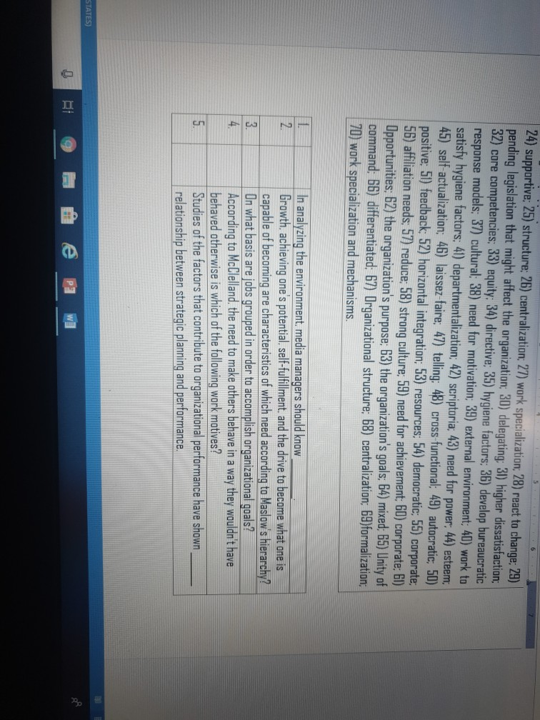 24) supportive: 25) structure: 26)