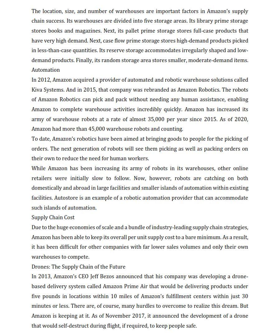 Read the scenario carefully: How Amazon Is