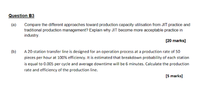 Question B3 (a) Compare the different approaches