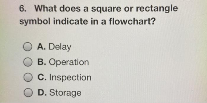 6. What does a square or rectangle symbol
