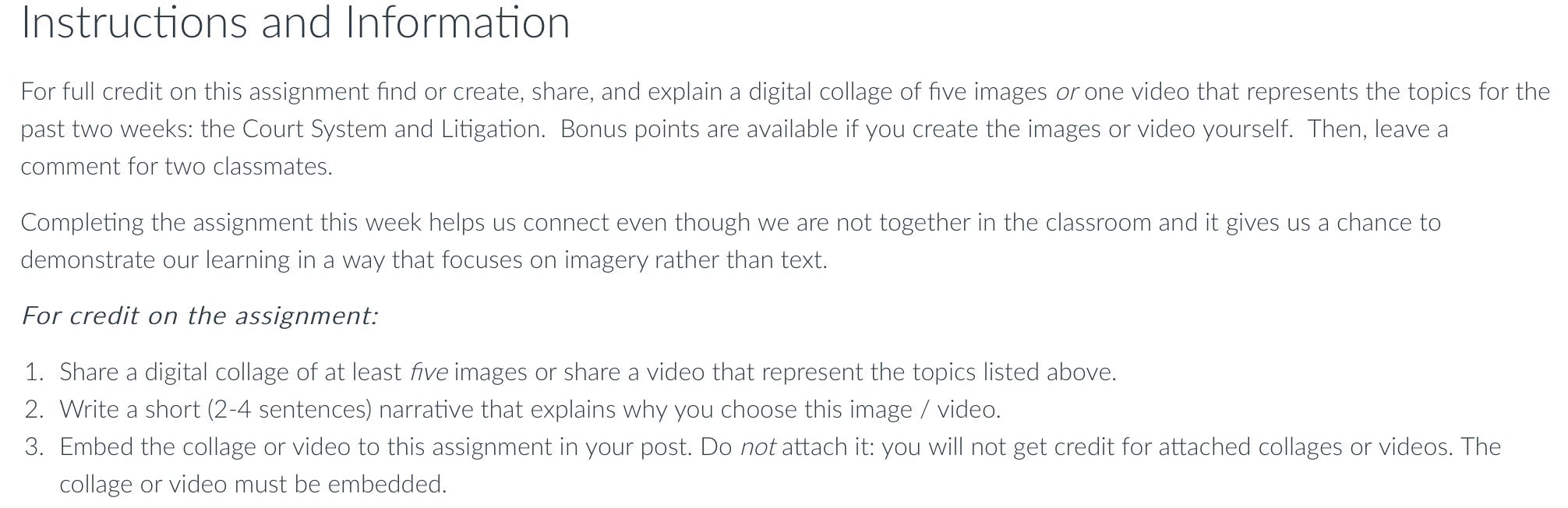 Instructions and Information For full credit on