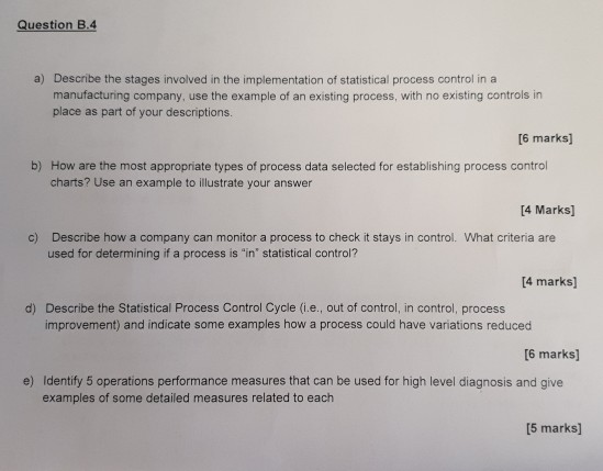 Question B.4 a) Describe the stages involved in