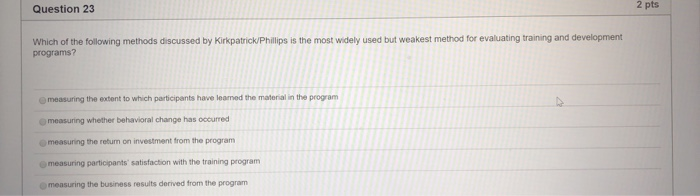 Question 22 2 pts In using the Mager & Pipe model