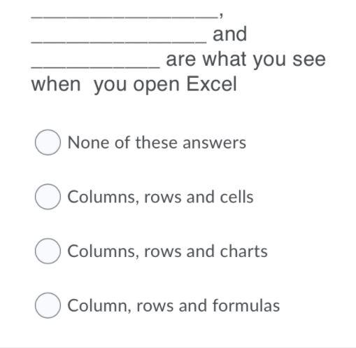 and are what you see when you open Excel None of