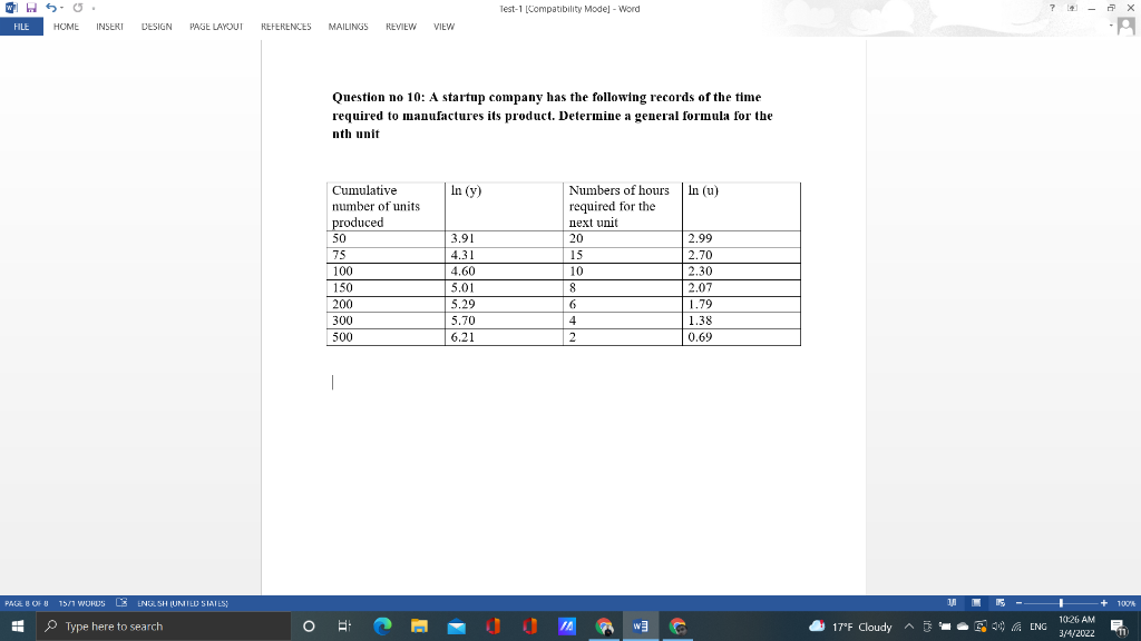 Test-1 [Compatibility Model - Word 7 - X W50.