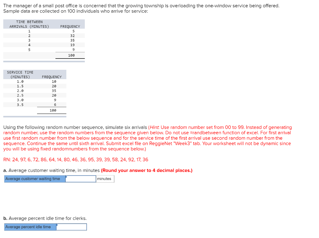 undefined The manager of a small post office is