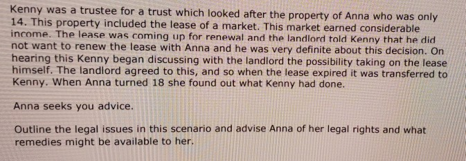 Kenny was a trustee for a trust which looked