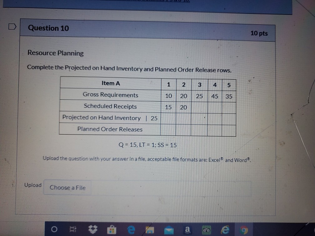 please use Word Question 10 10 pts Resource