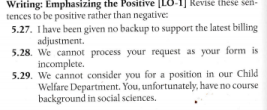 Writing: Emphasizing the Positive [LU 1 Revise