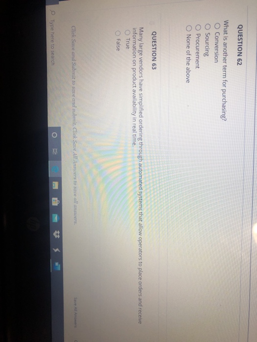 HA 240 QUESTION 66 At what point does the supply