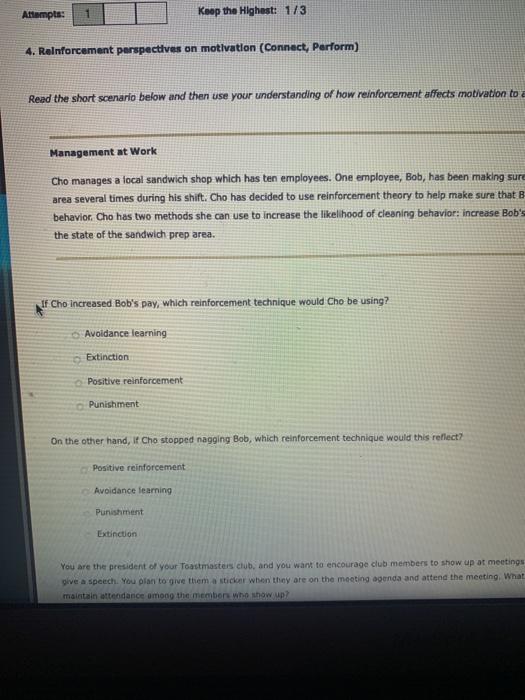 Attempts: Keep the Highest: 1/3 4. Renforcement