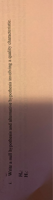 Write a null hypothesis and alternative