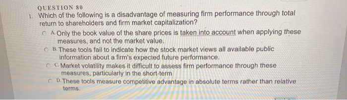 QUESTION 80 1. Which of the following is a