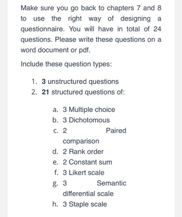 Make sure you go back to chapters 7 and 8 to use