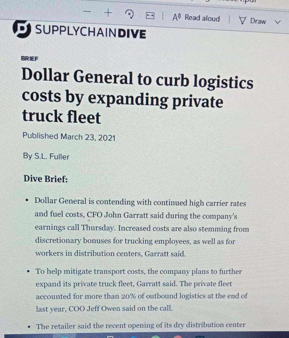 + | AV Read aloud | Draw SUPPLYCHAINDIVE BRIEF