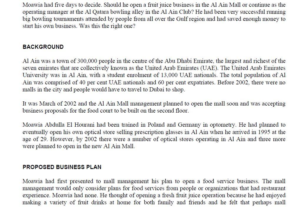 The assignment below is based on the case study