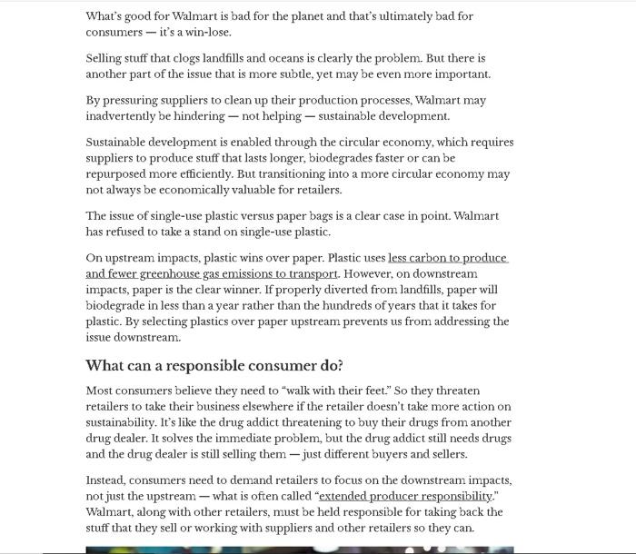 1. However, Walmart does not want to work on