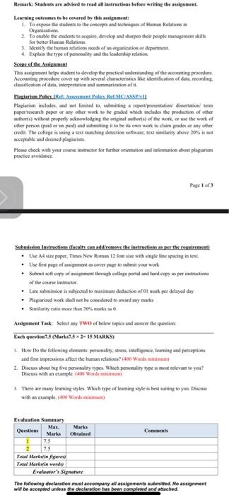 1000 word count with reference Assignment