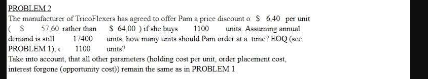 please solve question 2 based on info in problem