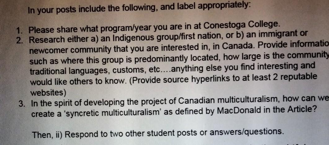 In your posts include the following, and label