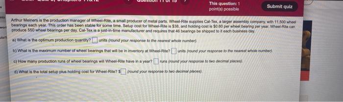 This question: 1 points possible Submit quiz word
