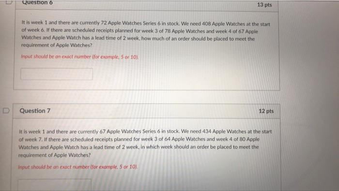 answer question 6 and 7 Question 6 13 pts It is