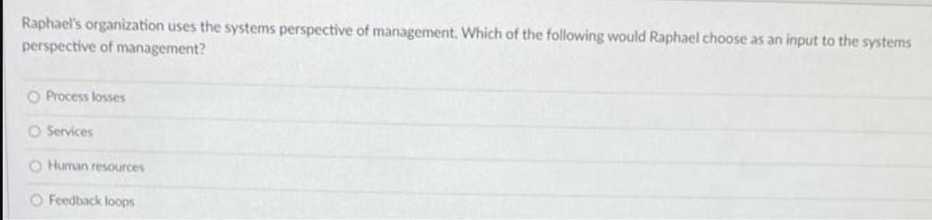 Raphael's organization uses the systems