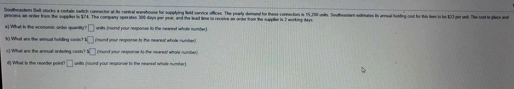 Southeastern Bell stocks a certain switch