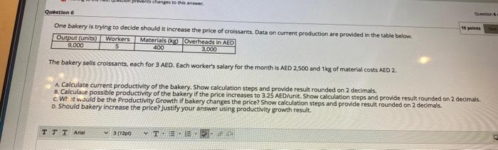 changes to answer Questions One bakery is trying