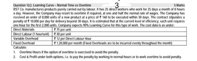 hwu Question 1(c): Learning Curve - Normal Time