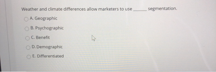 segmentation Weather and climate differences