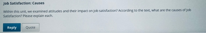 please add work reference Job Satisfaction: