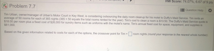 X Problem 7.2 Question Help Borges Machine Shop,