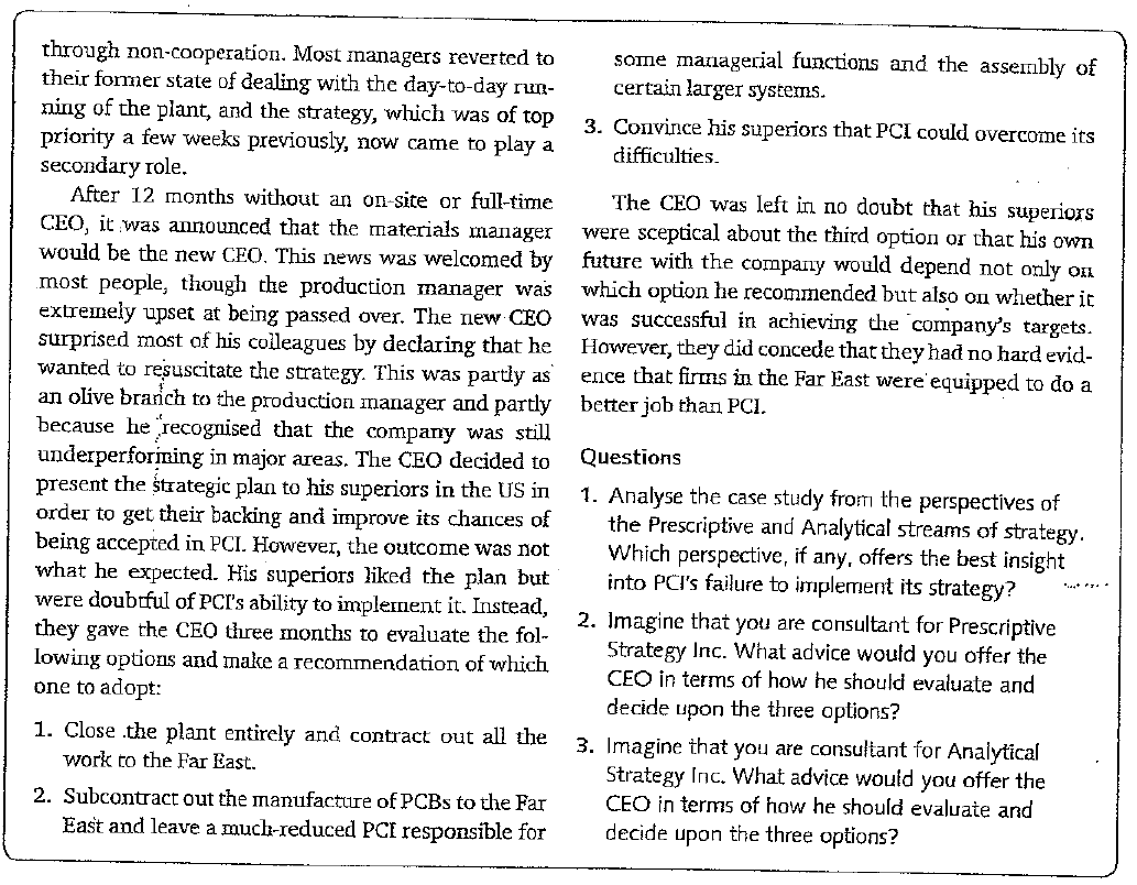 CASE STUDY Process Control Inc... a Background as
