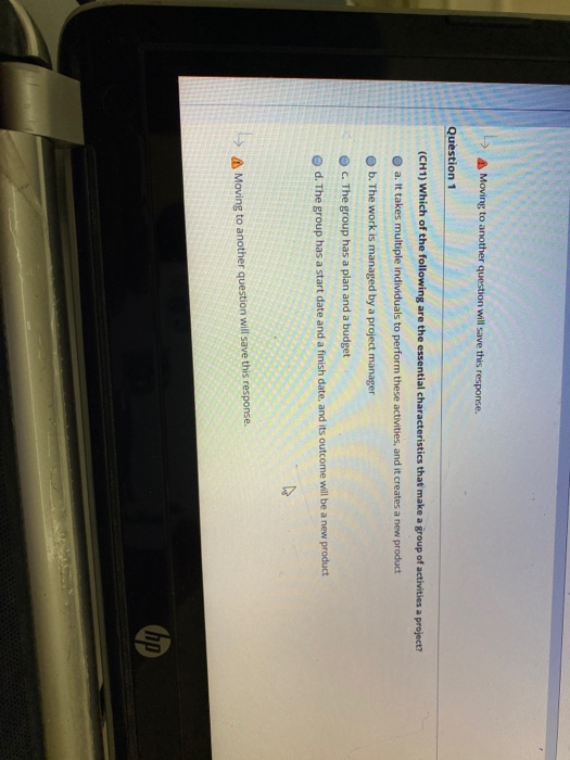 Moving to another question will save this