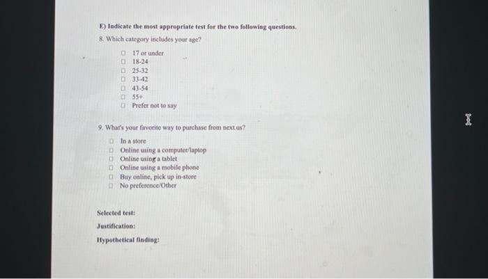 For Questions A-F (worth 3 points each), indicate