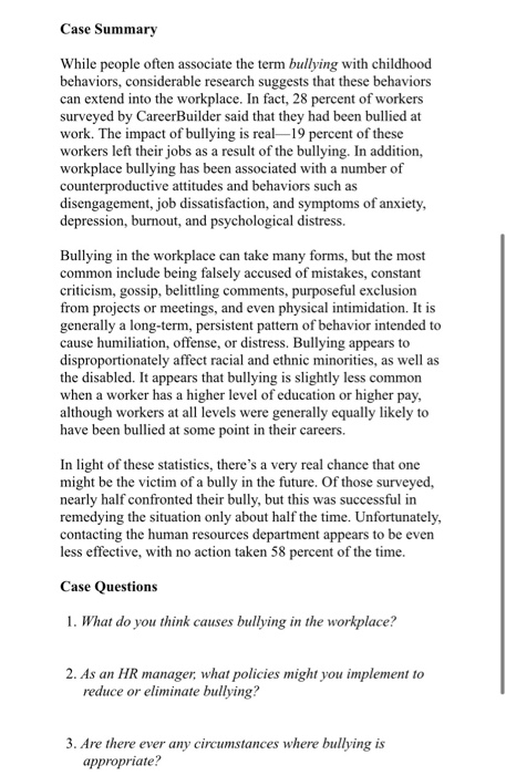 needing help with case study Case Summary While