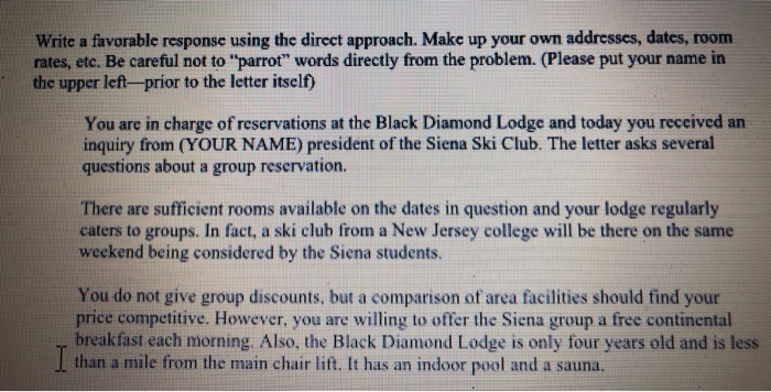 This is a management question focusing on writing