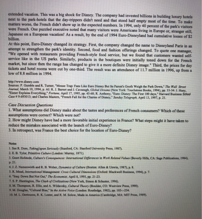 1. What assumptions did Disney make about the