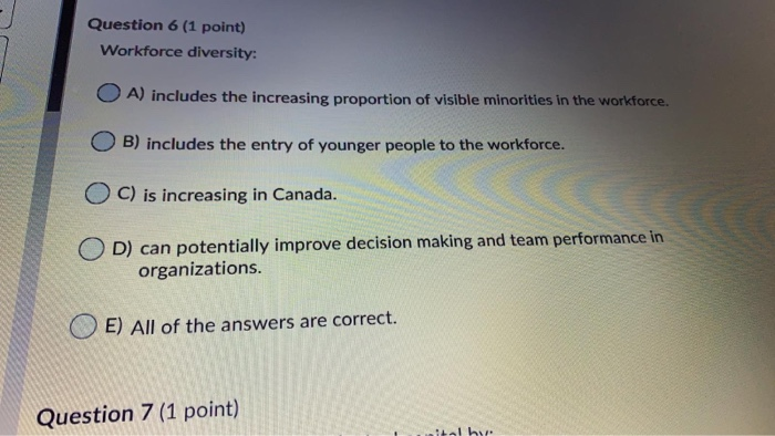 Question 5 (1 point) Which of these statements