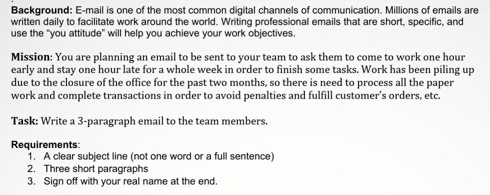 Background: E-mail is one of the most common