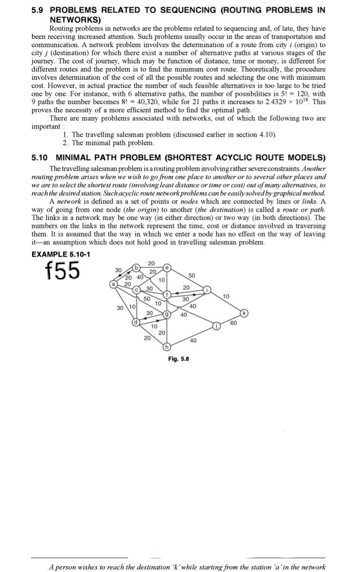 5.9 PROBLEMS RELATED TO SEQUENCING (ROUTING