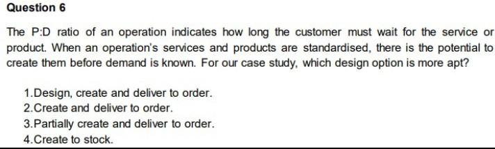 Case study & Question Jacob is an operations