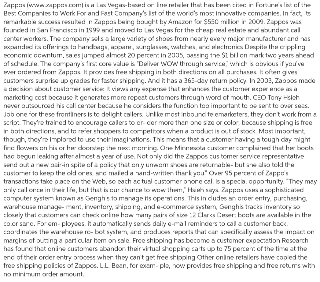 What is this case about? The Zappos Case Study