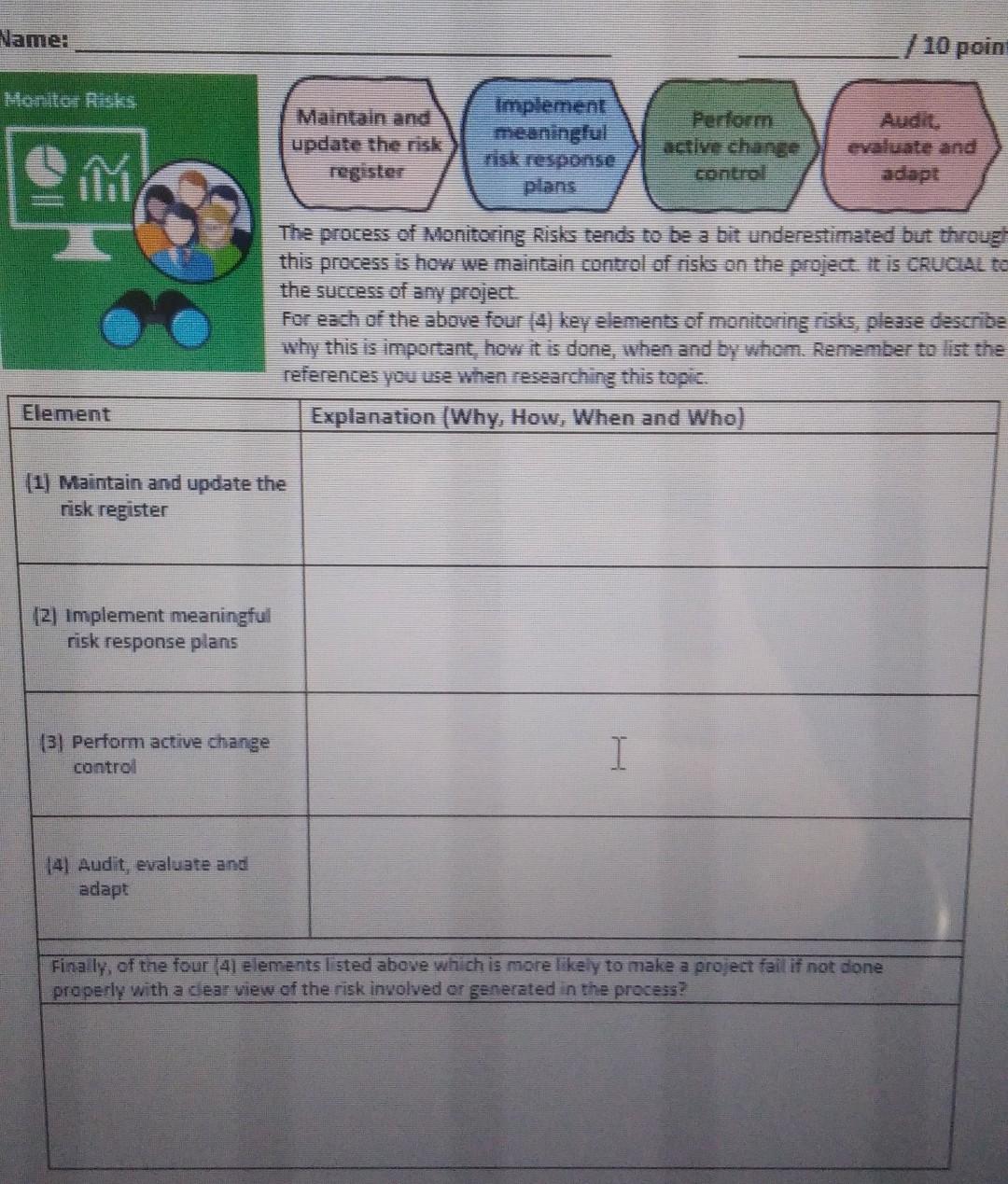 Name: / 10 poin Implement Maintain and update the